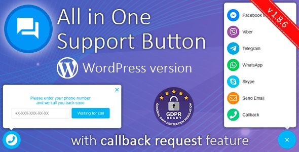 All in One Support Button v2.2.6免激活版（已汉化） – WordPress按钮插件