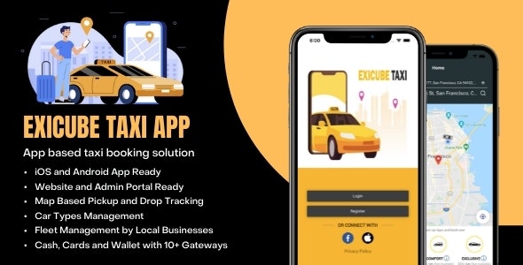 Exicube Taxi App v1.5.2 – 出租车服务APP源码