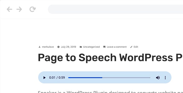 Speaker v4.1.3（已汉化） – WordPress的页面语音转换插件