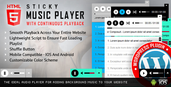 Sticky HTML5 Music Player v3.1.4（已汉化） – WordPress音频播放器插件