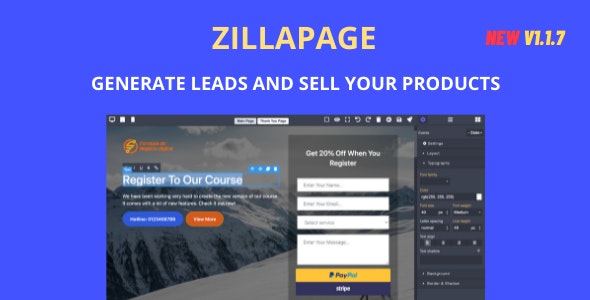 Zillapage v1.2.1破解版 – 登陆页面和电子商务构建器