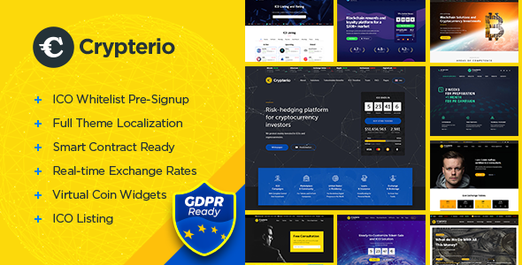 Crypterio v2.4.5 – ICO登陆页面和Cryptocurrency WordPress主题