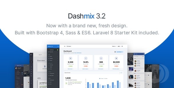 Dashmix v5.10 – Bootstrap 5 管理仪表板模板和 Laravel 8 入门套件