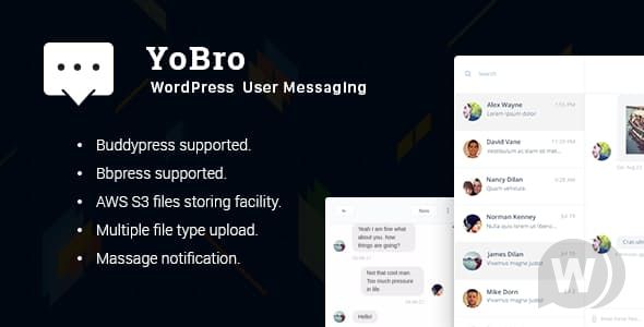 YoBro v2.4.1 – WordPress 个人消息插件