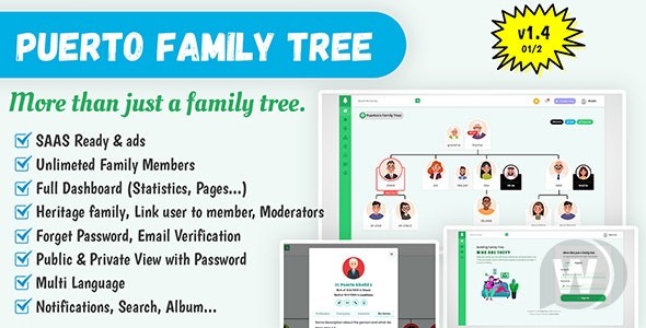 Puerto Family Tree Builder SAAS v1.5.5（已汉化） –  家谱生成器源码