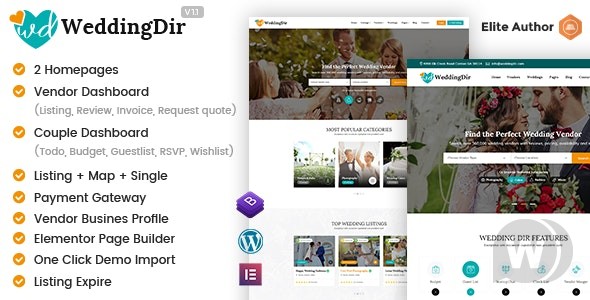 WeddingDir v1.0.0（已汉化） – 目录列表 WordPress 主题