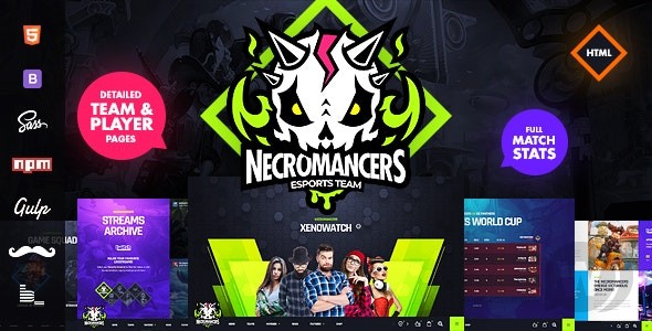 Necromancers v1.5.1 – 电子竞技团队的 HTML 模板