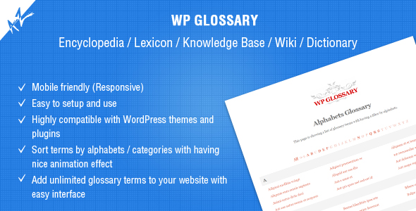 WP Glossary v2.6（已汉化） – WordPress百科全书、词典、知识库插件