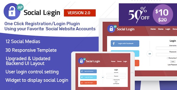 AccessPress Social Login v2.2.1 – WordPress社交登录插件