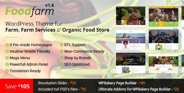 FoodFarm v1.9.0 – WordPress农场主题