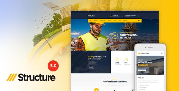 Structure v7.1.8 –  WordPress建筑公司主题