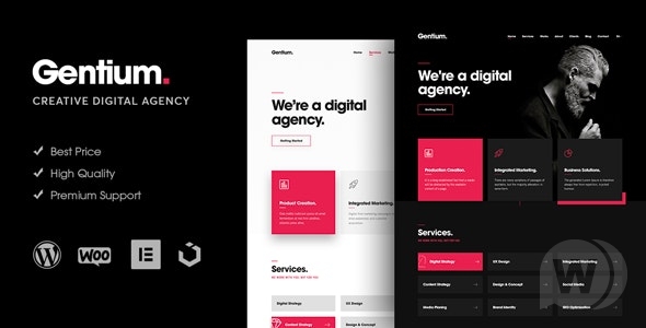 Gentium v1.2.2 – 创意数字代理 WordPress 主题