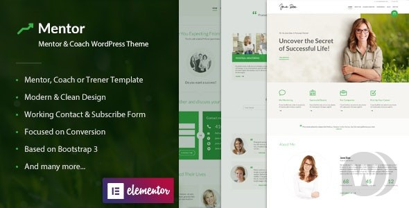 Mentor v2.3.2 – WordPress个人发展培训师的 主题