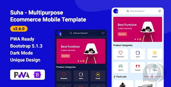 Suha v3.0.1 – PWA 电子商务移动版