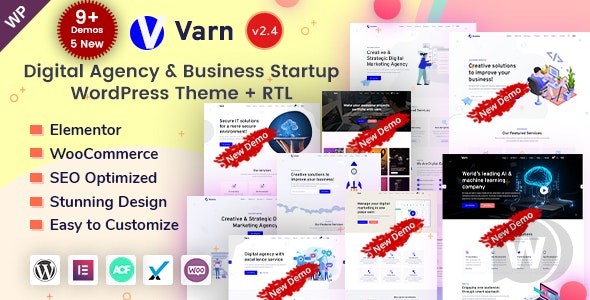 Varn v2.4 – Elementor IT & SEO Agency WordPress 主题