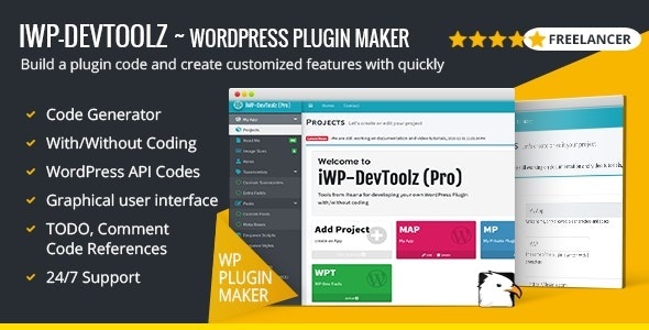 iWP-DevToolz (Pro) – WordPress 插件制作器 + 代码生成器 v24.03.09