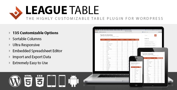 League Table v2.16 – WordPress排行榜插件