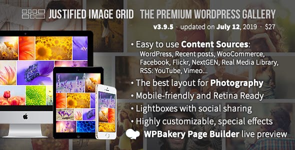 Justified Image Grid v4.7 – WordPress画廊插件