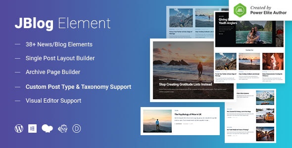 JBlog Elements v1.1.4 – Elementor 和 WPBakery 页面构建器的杂志和博客插件