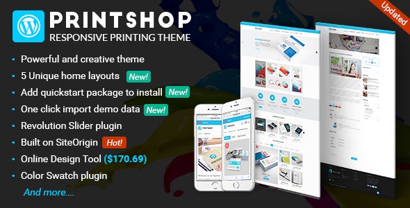 Printshop v4.8.0 – WordPress 响应式打印主题