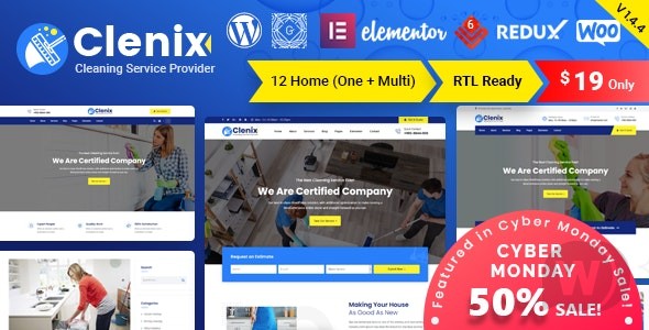 Clenix v3.0.2 –  WordPress 清洁服务主题