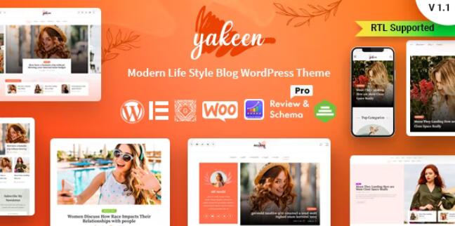 Yakeen v1.1 –  WordPress 生活方式博客主题