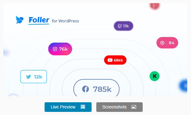 Foller v1.2.5 – WordPress 社交关注插件