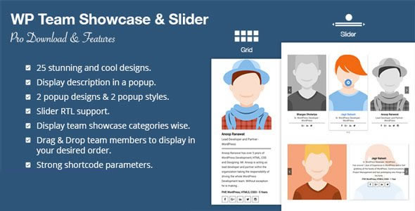 WP Team Showcase and Slider Pro v1.5.0 – WordPress团队幻灯片展示插件