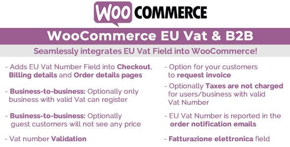 WooCommerce Eu Vat & B2B v13.0 –  WooCommerce 欧盟增值税和B2B插件