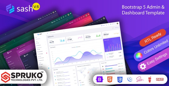 Sash V.13 – Bootstrap 5 后台管理模板