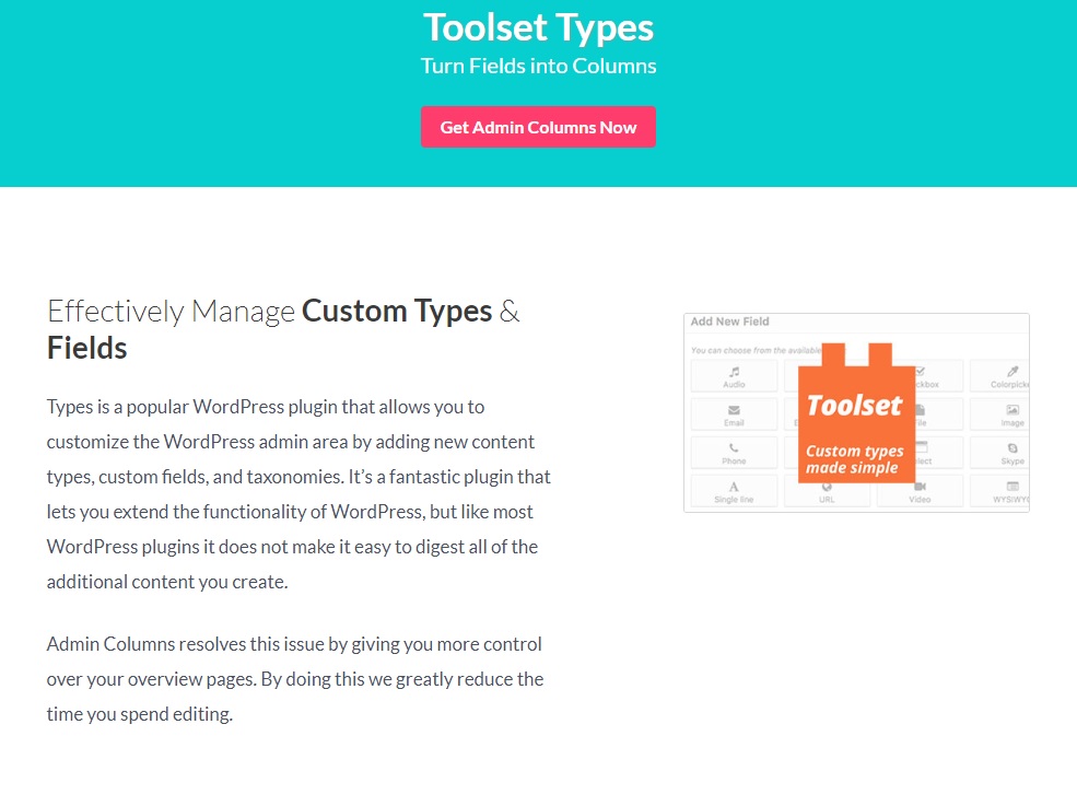 Admin Columns Pro – Toolset Types Addon v1.8