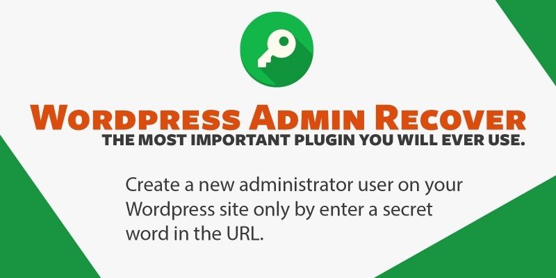 WordPress Admin Recover v1.0 – WordPress 管理员恢复插件