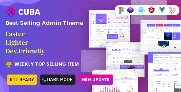 Cuba – Bootstrap 4 & 5 HTML, React, Angular 12, VueJS & Laravel Admin Dashboard Template v9.6