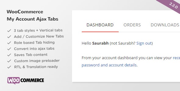 SS WooCommerce Myaccount Ajax Tabs v2.8.0