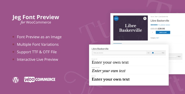 Jeg Font Preview v1.0.5 – WooCommerce 轻松销售字体插件