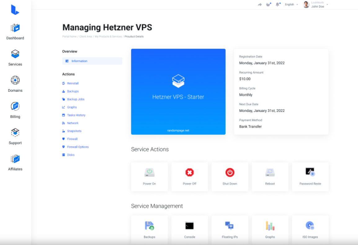 Hetzner VPS For WHMCS + Lagom Extension 1.7.0