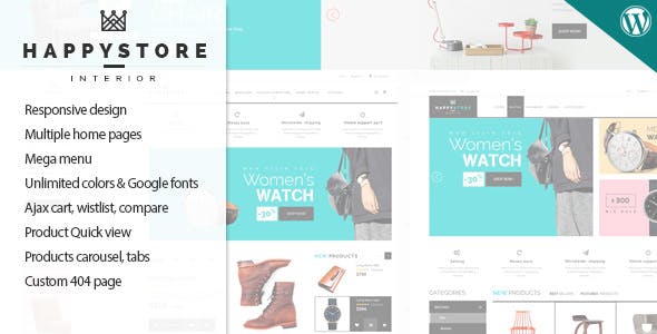 HappyStore v1.6.5 – 响应式 WordPress WooCommerce 主题