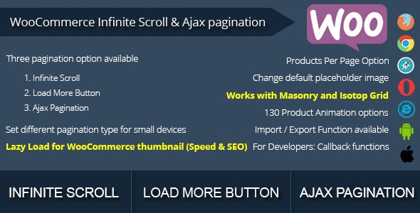 WooCommerce Infinite Scroll and Ajax Pagination v1.7 – WooCommerce 无限滚动和 Ajax 分页插件