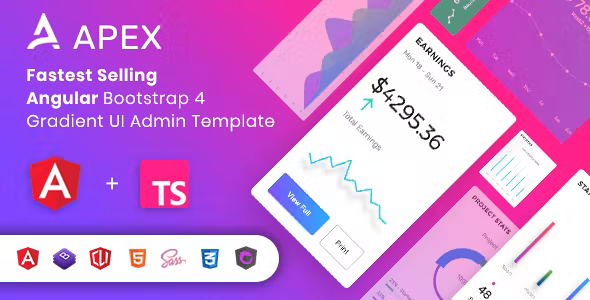 Apex v13.1.0 – Angular 13+ 和 Bootstrap 4 HTML 管理模板