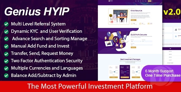 Genius HYIP v3.1 – 多合一投资平台