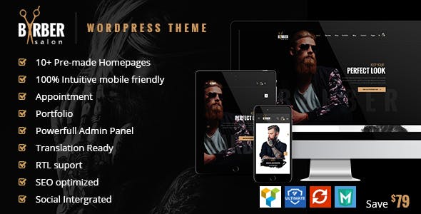 Barber v1.3.1 – 头发、纹身和美容院 WordPress 主题