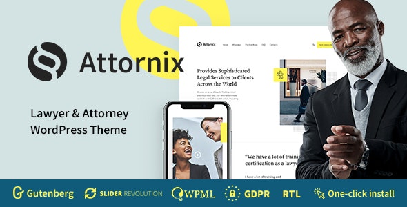 Attornix v1.0.6 – WordPress 律师主题