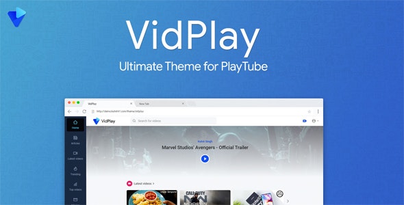 VidPlay v2.2.7 – PlayTube 主题