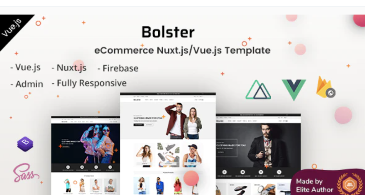 Bolster v1.1 – Vue Nuxt.js 电子商务模板