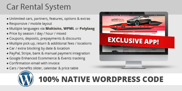 Car Rental System (Native WordPress Plugin) CRS v5.0.7