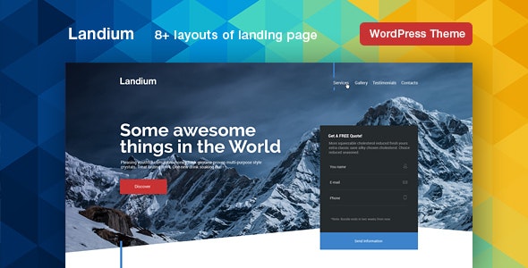 Landium v2.3.2 – WordPress 移动应用登陆页面主题