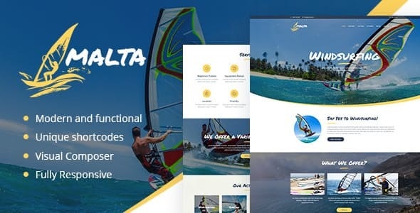 Malta v1.1.6 – Windsurfing, Kitesurfing & Wakesurfing Center WordPress 主题