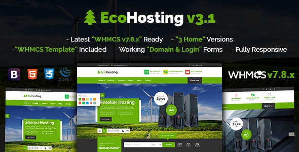 EcoHosting v3.5 – 响应式 HTML5 托管和 WHMCS 模板