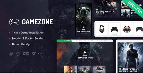 Gamezone v1.1.6 – WordPress游戏博客和商店主题