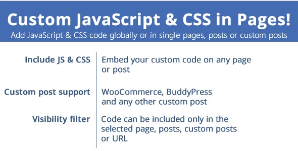 Custom JavaScript & CSS in Pages! v3.7 – WordPressJavaScript和CSS自定义插件